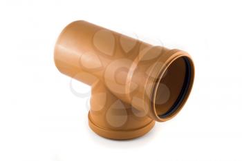Plastic T-shaped sewer Tube isolated over white background
