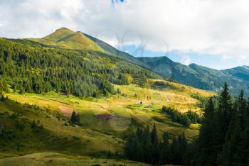 Carpathian mountains landscape in Ukraine. hiking and travel