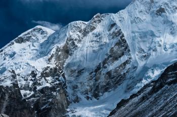 Peaks near Gorak shep and Everest base camp in Himalayas. Altitude 5100 m