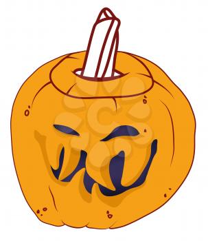 Smiley Malicious Halloween pumpkin isolated on white