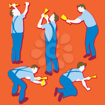 Royalty Free Clipart Image of Men Working