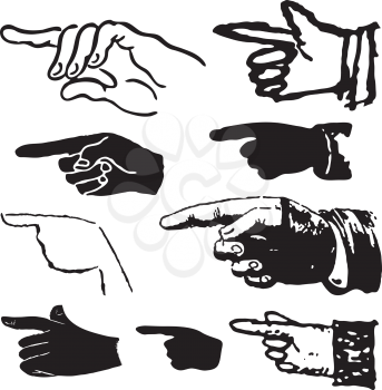 Royalty Free Clipart Image of Fingers Pointing