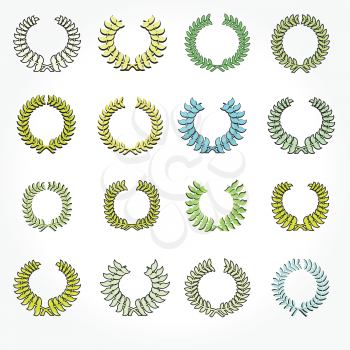 Royalty Free Clipart Image of Laurel Wreaths