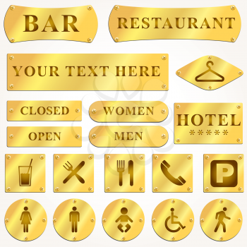 Royalty Free Clipart Image of a Metal Plates