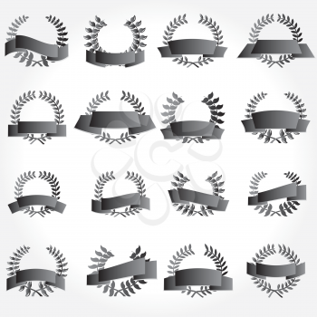 Royalty Free Clipart Image of Laurel Elements