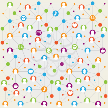 Royalty Free Clipart Image of a Social Network