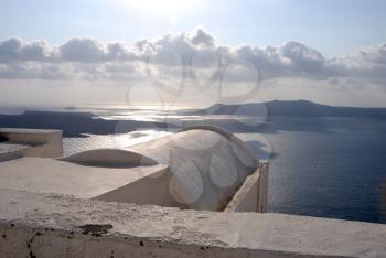 Royalty Free Photo of a View of the Caldera in Santorini