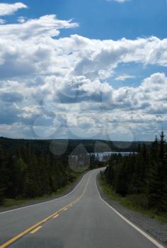 Royalty Free Photo of an Open Road in the Maritimes