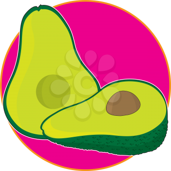 Royalty Free Clipart Image of a Sliced Avocado