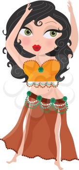 Royalty Free Clipart Image of a Bellydancer