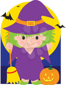 Royalty Free Clipart Image of a Witch With