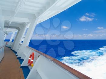 Modern cruise ship in the Caribbean Sea.