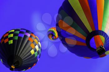 Beautiful colorful air balloons rising up