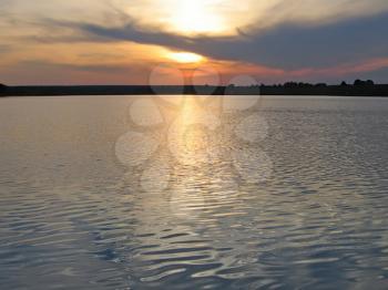 beautiful sunset water and sky background