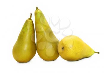 three pears isolated on white 