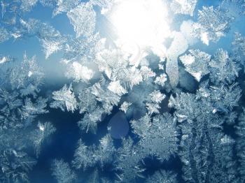 close up of winter window texture