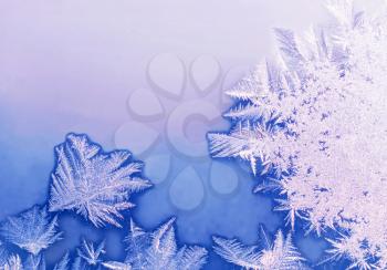 frosty pattern on winter glass