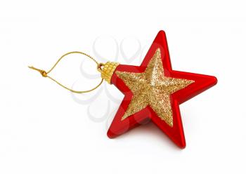 red and golden star isolated on white