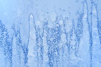 beautiful ice patterns on winter glass
