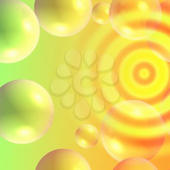 bright abstract background with bubbles