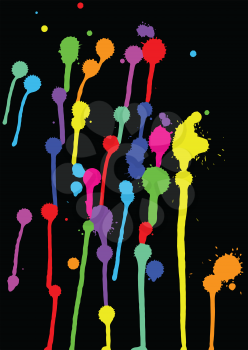 vector colorful blots on a black background