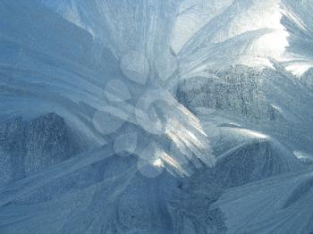 frosty natural pattern on window glass