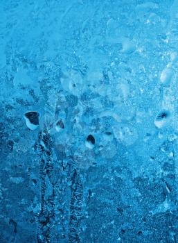 frosty natural pattern on winter glass