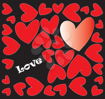 Royalty Free Clipart Image of a Heart Background With the Word Love