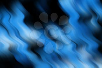 Abstract blue wavy spattern on black background 