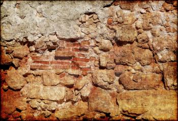 Old stone and brick wall grunge texture
