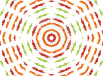 White background with color abstract radial concentric pattern