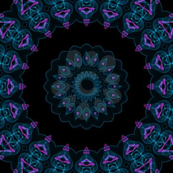 Abstract color digital fume pattern on black background