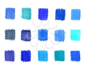 Set of abstract blue graduation elements for design 