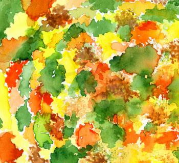 Bright watercolor background with abstract blots pattern