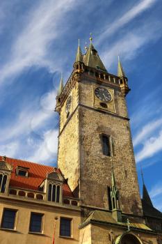 Town Hall Tower (Staromestska Radnice) at the Old Town Square, Prague, Chech republic
