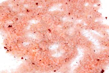 Closeup of Sea Salt Bath with additives isolated on white background