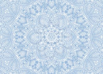 Graphics with blue abstract outline concentric pattern on white background