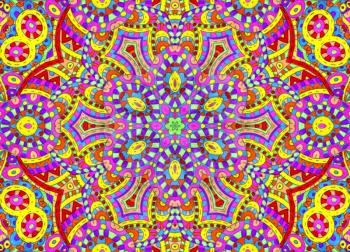 Abstract colorful concentric pattern, hand drawn