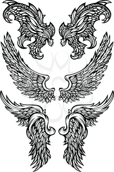 Royalty Free Clipart Image of Angels and Demons Wings
