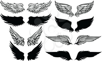 Royalty Free Clipart Image of Wings