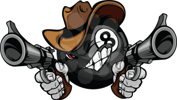 Royalty Free Clipart Image of an Eight Ball Cowboy