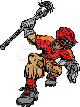 Royalty Free Clipart Image of a Lacrosse Player