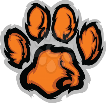 Royalty Free Clipart Image of a Tiger Paw