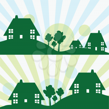 Royalty Free Clipart Image of a House Background