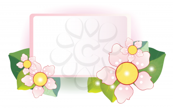 Royalty Free Clipart Image of a Cherry Blossom Card