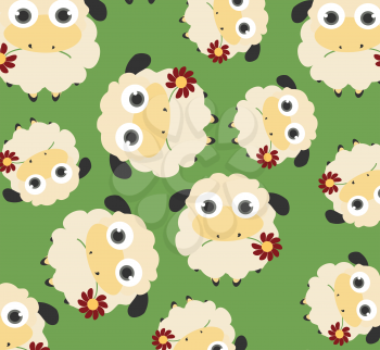 Royalty Free Clipart Image of a Background of Sheep