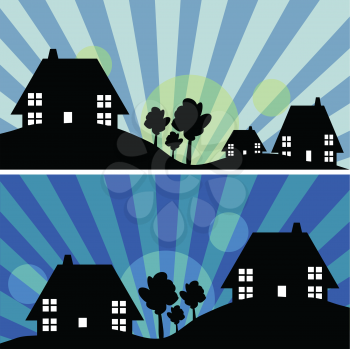 Royalty Free Clipart Image of a House Background
