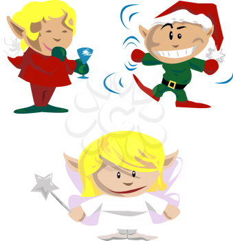 Royalty Free Clipart Image of Elves and Pixies 