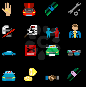 Royalty Free Clipart Image of a
Icons Related to Purchasing a Car