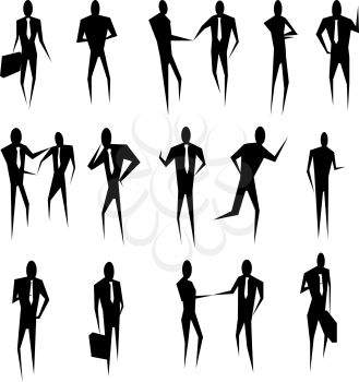 Royalty Free Clipart Image of Abstract Businessmen Silhouettes 
